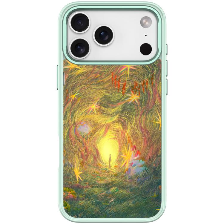 For iPhone 17 Pro Dream Entrance Pattern Magnetic Phone Case(Light Green)