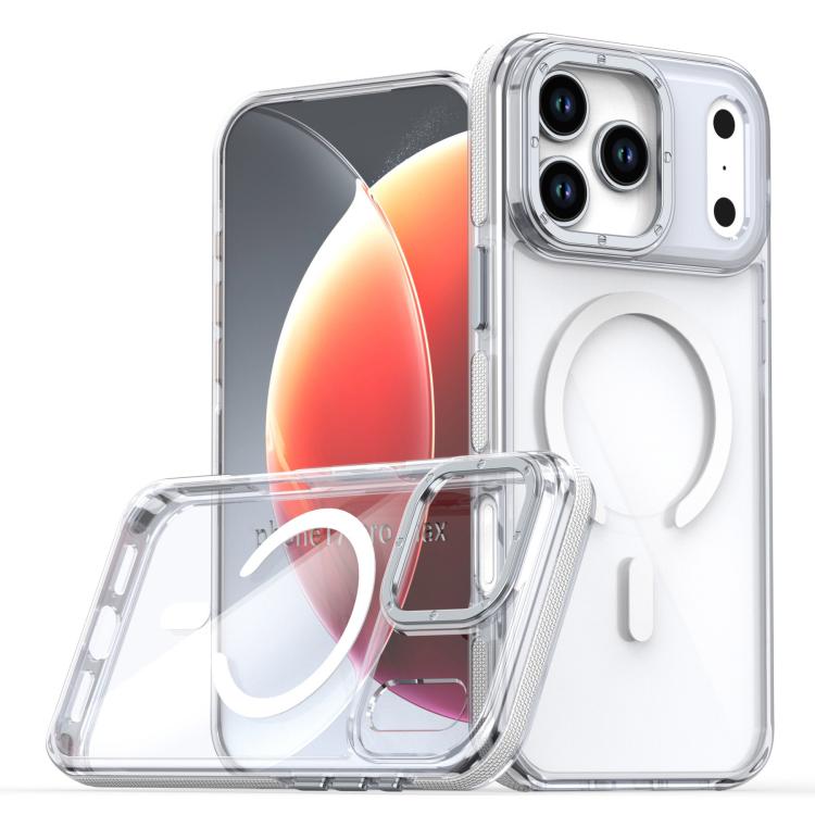For iPhone 17 Pro Dual-Color Clear Acrylic Hybrid TPU MagSafe Phone Case(Transparent)