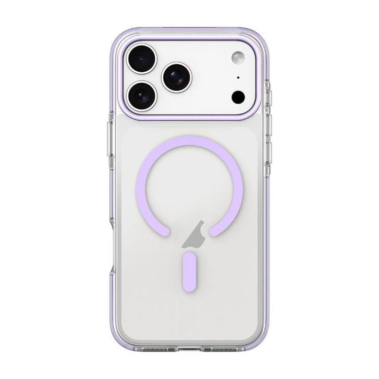 For iPhone 17 Pro Dual-Color PC Hybrid TPU Magnetic Phone Case(Purple)
