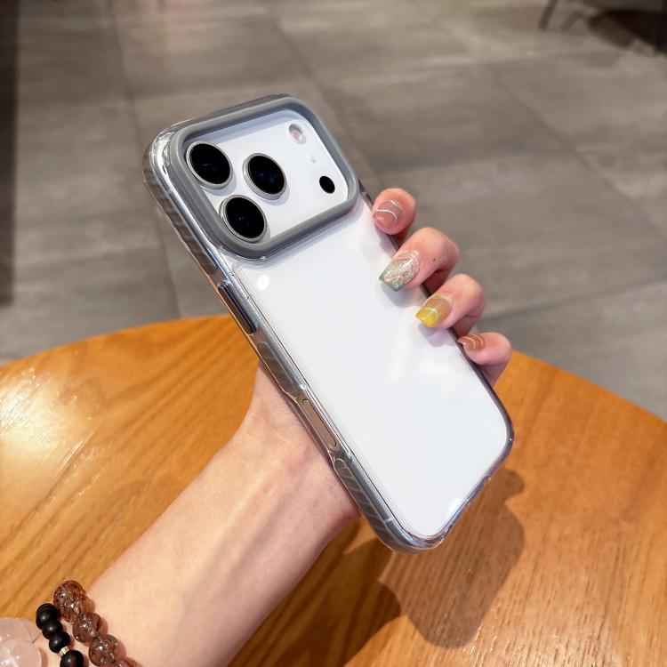 For iPhone 17 Pro Dual-Color PC Hybrid TPU Phone Case(Grey)