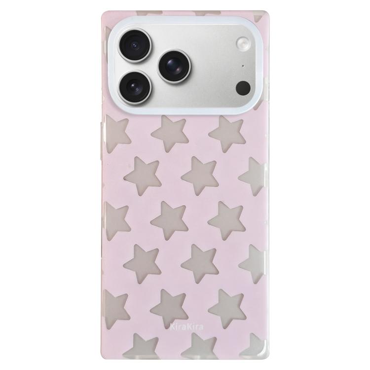 For iPhone 17 Pro Electroplated Frosted Solid Color Five-Pointed Star Pattern Phone Case(Pink)