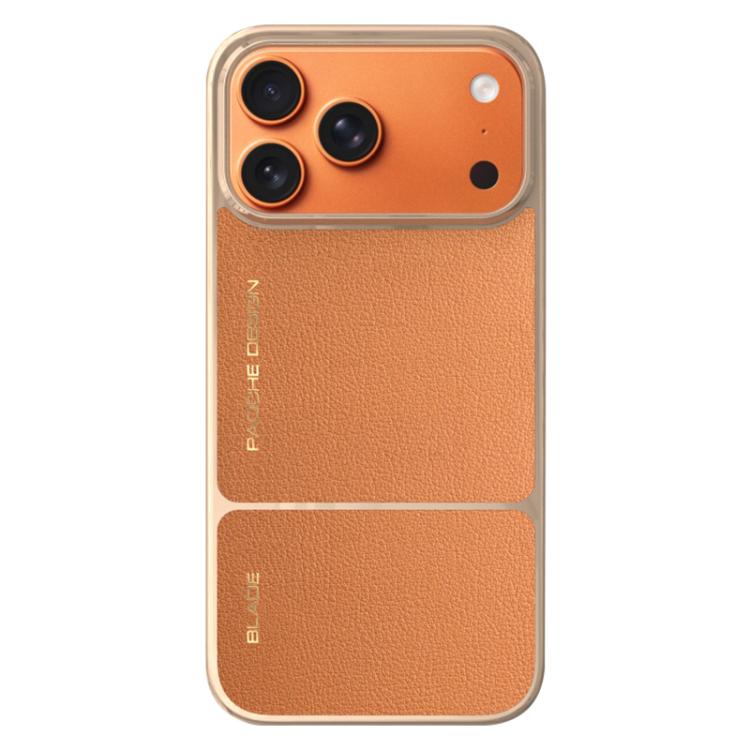 For iPhone 17 Pro Electroplated Magnetic PC Hybrid PU Phone Case(Brown)