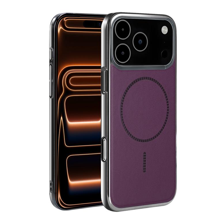 For iPhone 17 Pro Electroplated Magnetic Series Ultra-Thin Shockproof Phone Case(Purple)