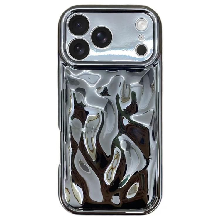 For iPhone 17 Pro Electroplating Meteorite Texture TPU Phone Case(Silver)