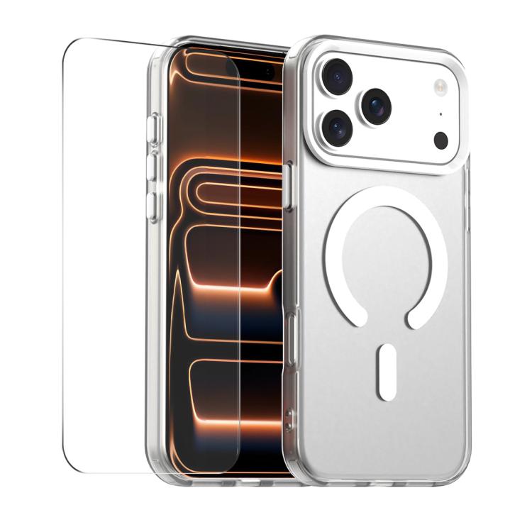 For iPhone 17 Pro ENKAY Hat-Prince MagSafe Candy Color Phone Case with Thick Adhesive Glass Film(White)