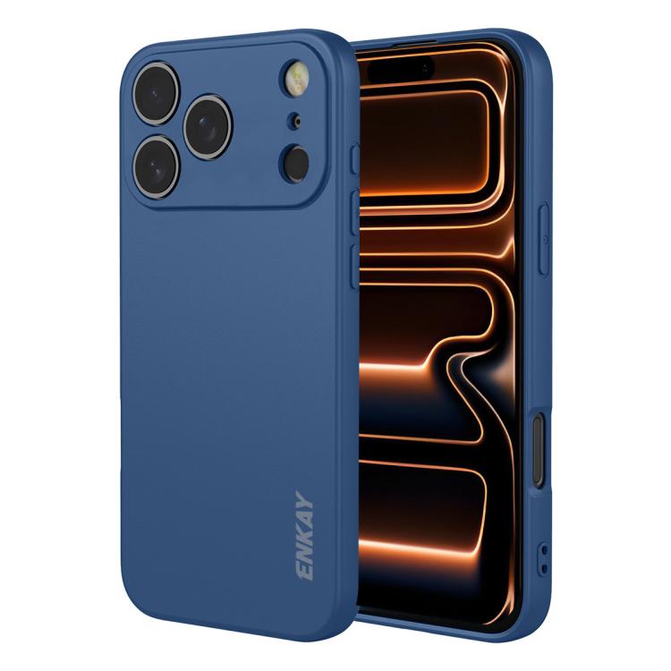 For iPhone 17 Pro ENKAY Liquid Silicone Soft Shockproof Phone Case(Dark Blue)