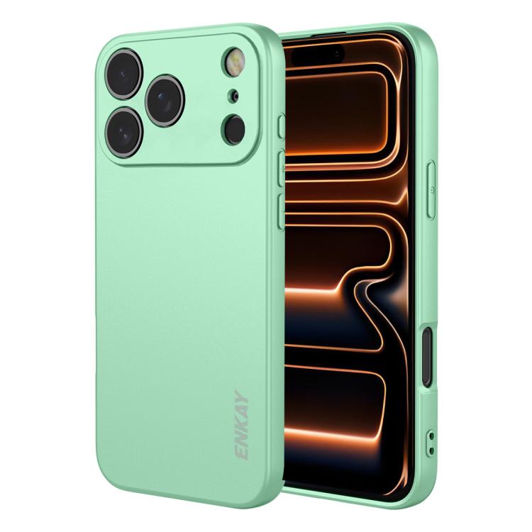 For iPhone 17 Pro ENKAY Liquid Silicone Soft Shockproof Phone Case(Light Green)