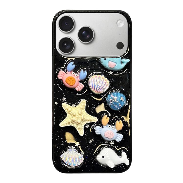 For iPhone 17 Pro Epoxy Acrylic Hybrid TPU Phone Case(Ocean Shell Crab)
