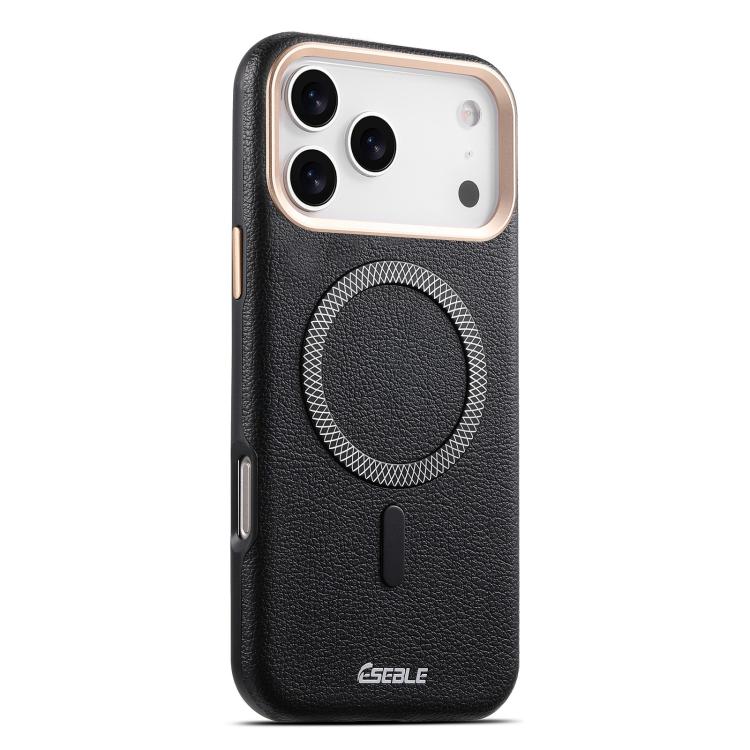 For iPhone 17 Pro ESEBLE L2 Litchi Texture Metal Lens Magnetic Phone Case(Black)