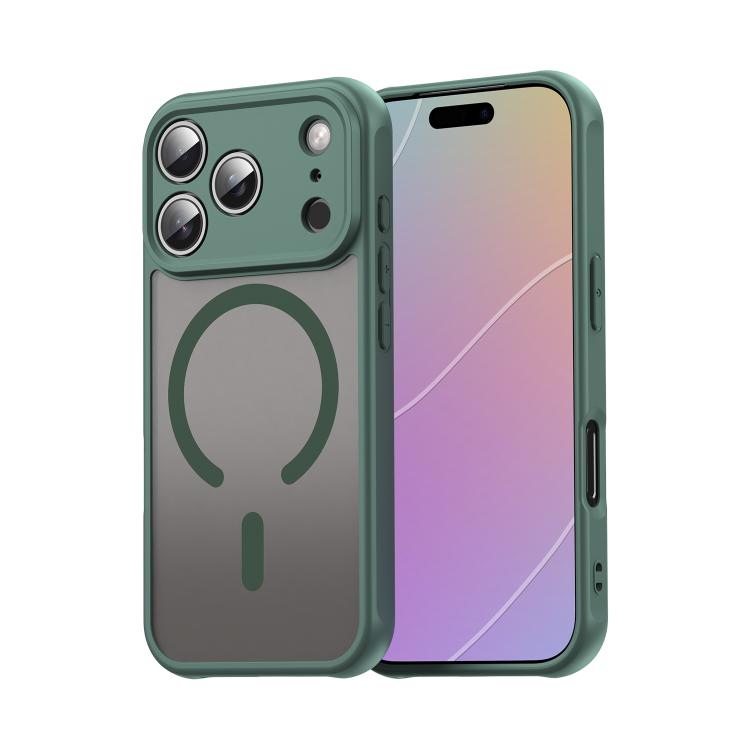 For iPhone 17 Pro Fan Dun Series TPU Hybrid PC Frosted Magsafe Phone Case(Green)
