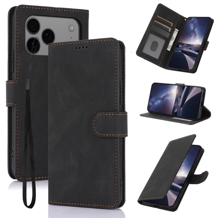 For iPhone 17 Pro Fantasy Skin-feel Calfskin Texture Leather Phone Case(Black)