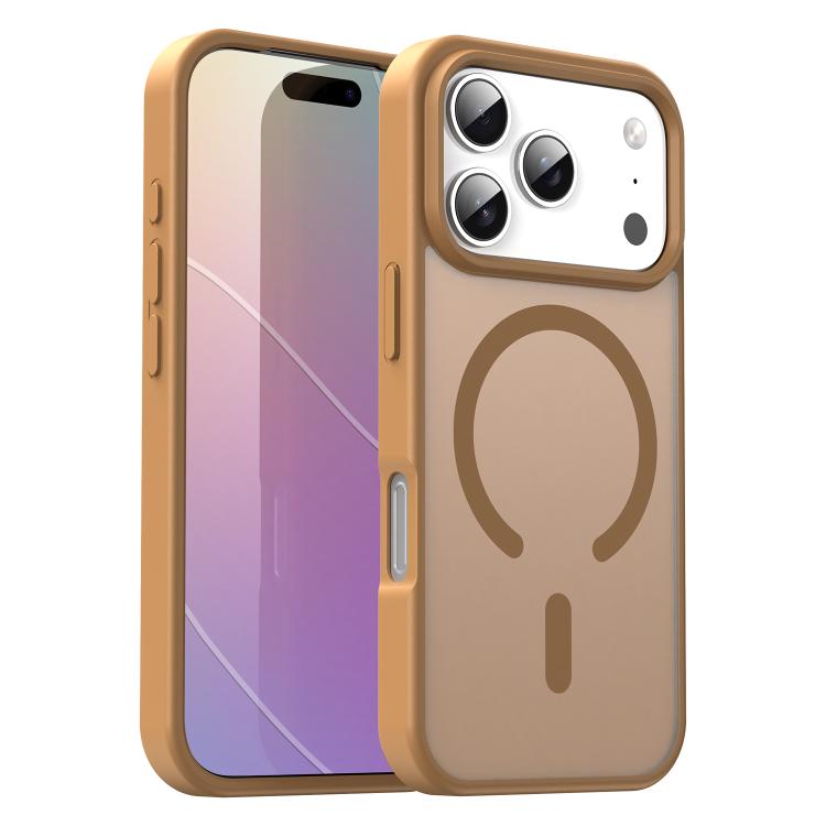 For iPhone 17 Pro Fanying Series PC Hybrid TPU Translucent Frosted MagSafe Phone Case(Desert Gold)