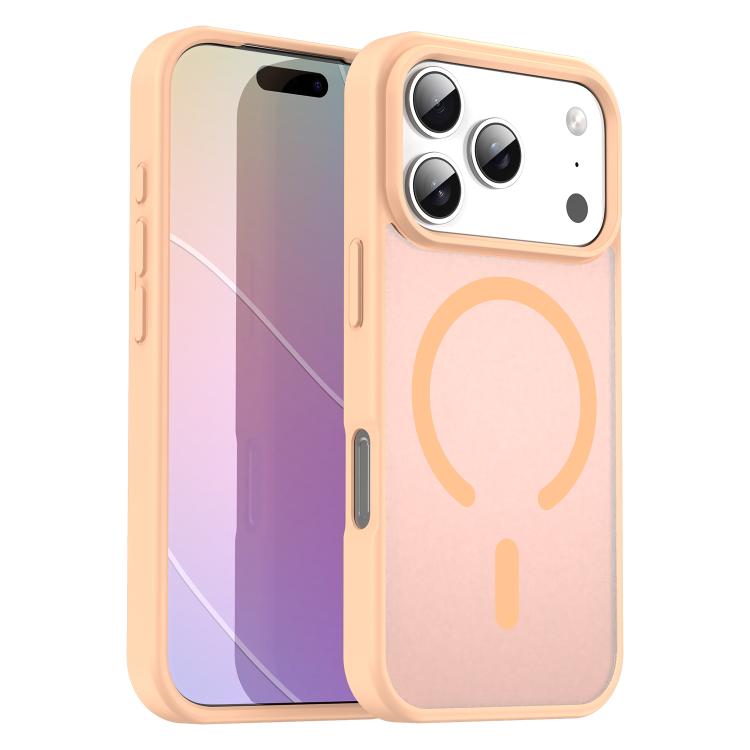 For iPhone 17 Pro Fanying Series PC Hybrid TPU Translucent Frosted MagSafe Phone Case(Rouge Powder)