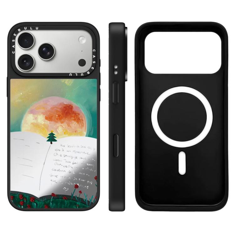 For iPhone 17 Pro Floating Man Series Pattern Mirror Magnetic Phone Case(Book)