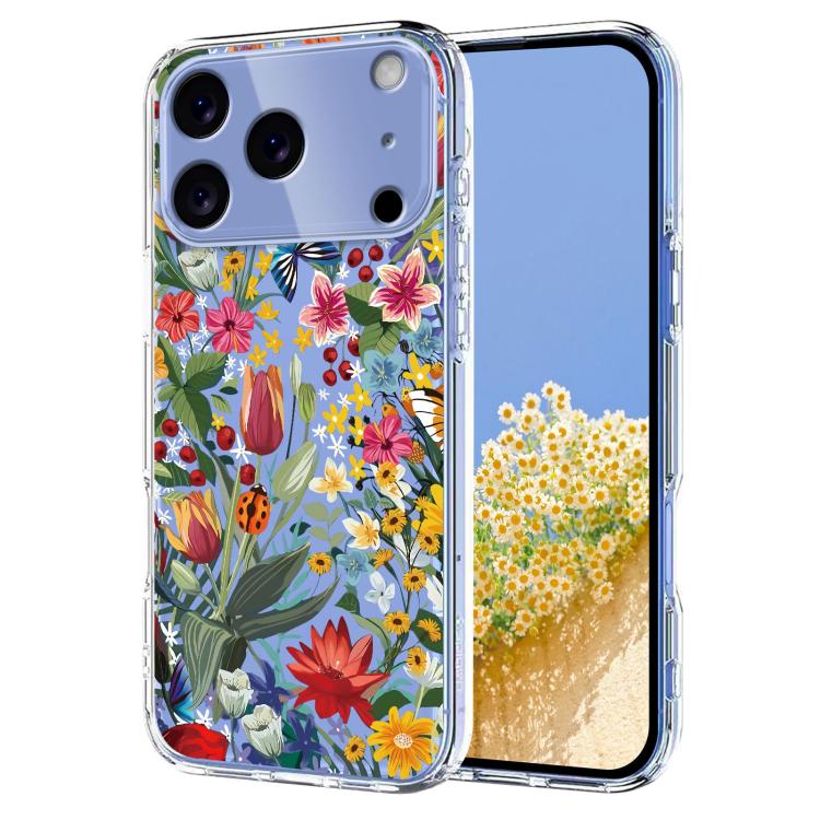 For iPhone 17 Pro Flower Pattern Painted TPU Phone Case(lily)