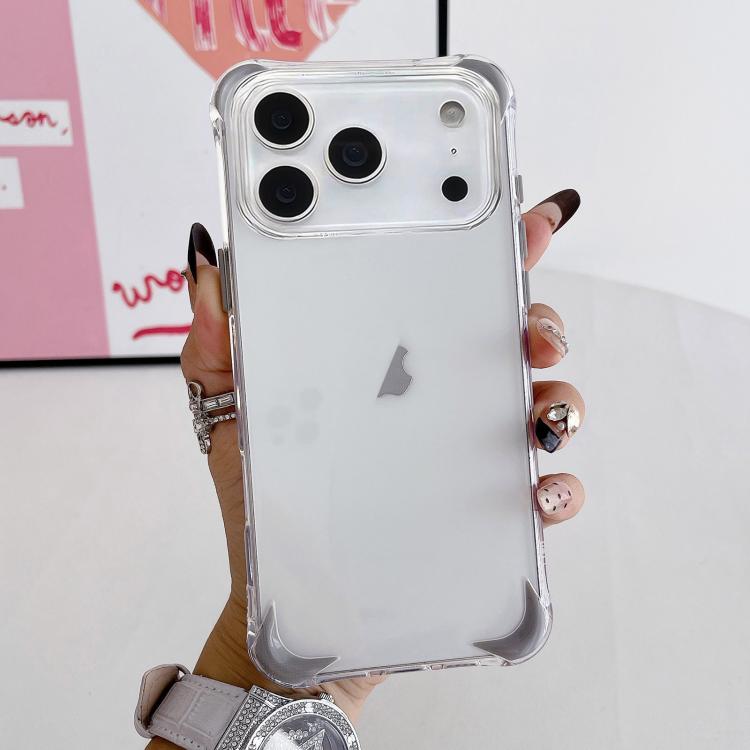 For iPhone 17 Pro Four Corner Airbags Shockproof Color Contrast Soft TPU Phone Case(Grey)