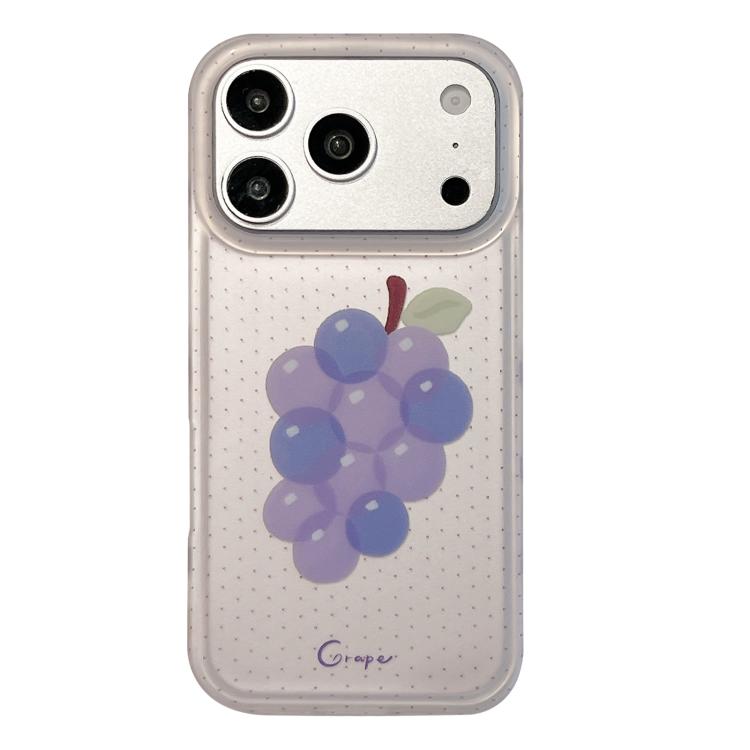 For iPhone 17 Pro Frosted Black Polka Dot Full Coverage TPU Phone Case(Grape)