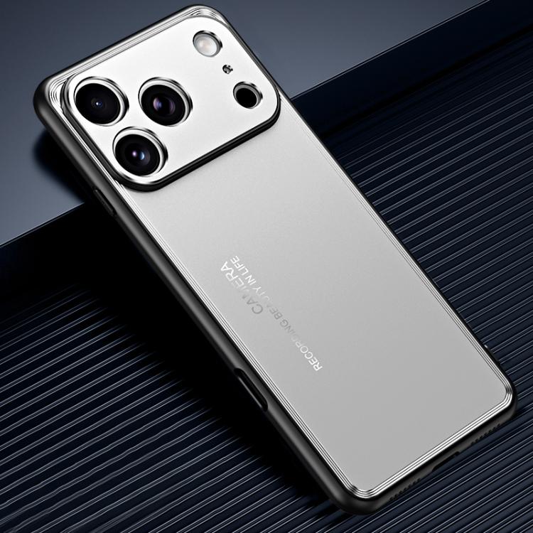For iPhone 17 Pro Frosted Metal Phone Case(Silver)