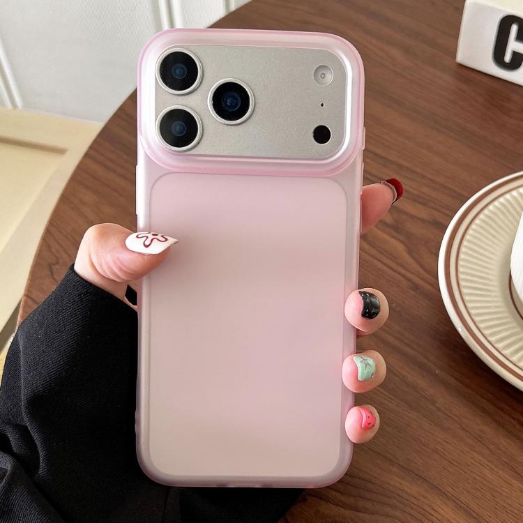 For iPhone 17 Pro Frosted Translucent TPU Full Coverage Phone Case(Pink)