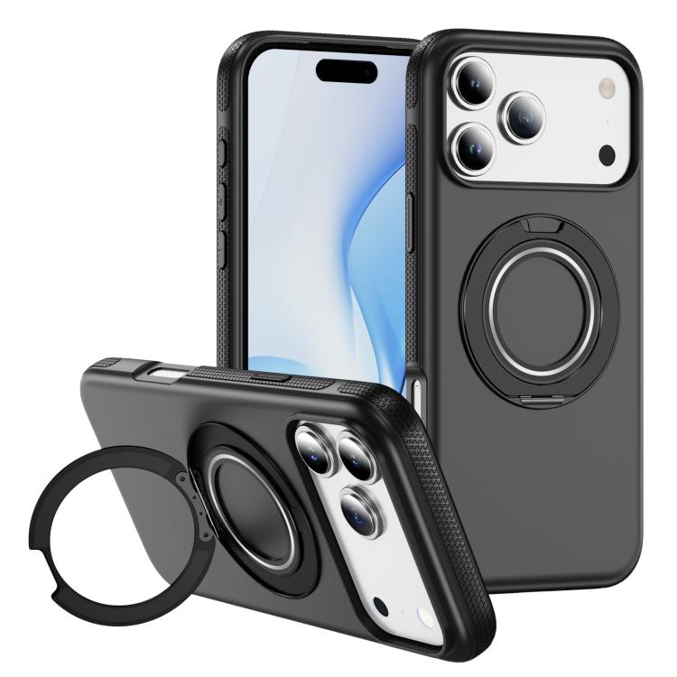 For iPhone 17 Pro Gear Holder C MagSafe Phone Case(Black)