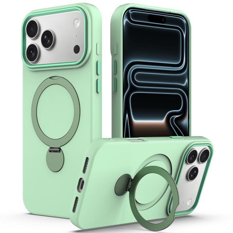 For iPhone 17 Pro Gen1.5 Pivot Ring Holder TPU Hybrid PC Phone Case(Green)