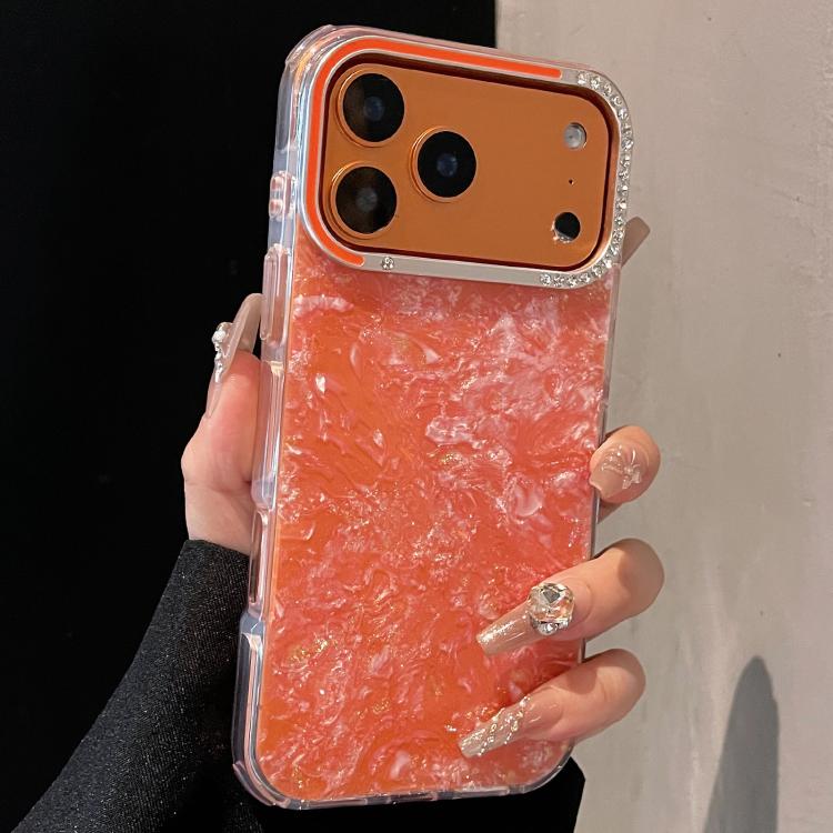 For iPhone 17 Pro Gilded Colorful Shell Patterned TPU+IMD Phone Case(Orange)