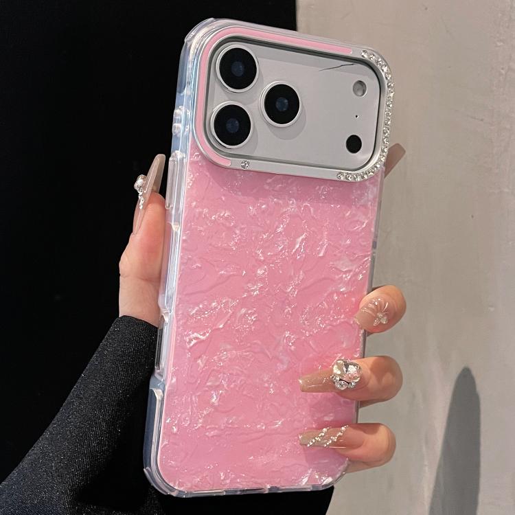 For iPhone 17 Pro Gilded Colorful Shell Patterned TPU+IMD Phone Case(Pink)