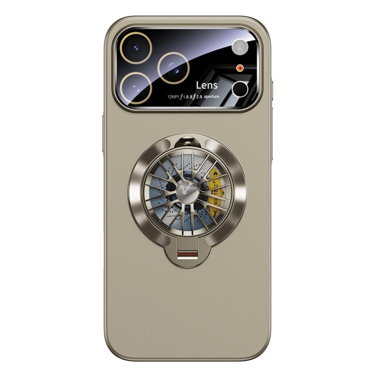 For iPhone 17 Pro Glaze PC Camera Window Gyro Kickstand Magnetic Phone Case(Grey)