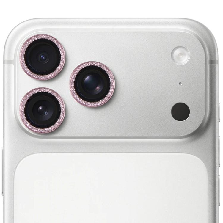 For iPhone 17 Pro Glitter Camera Lens Protector Ring Film(Pink)