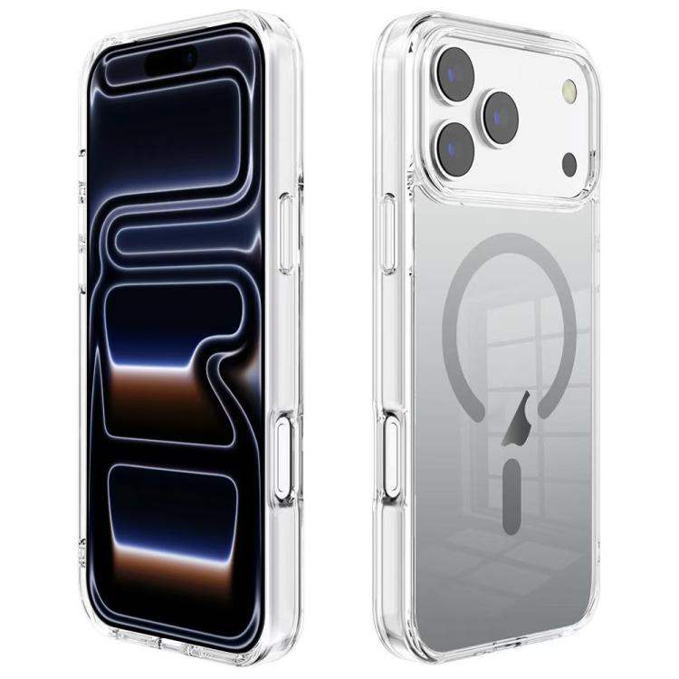 For iPhone 17 Pro Gradient Transparent PC MagSafe Phone Case(Gradient Gray)