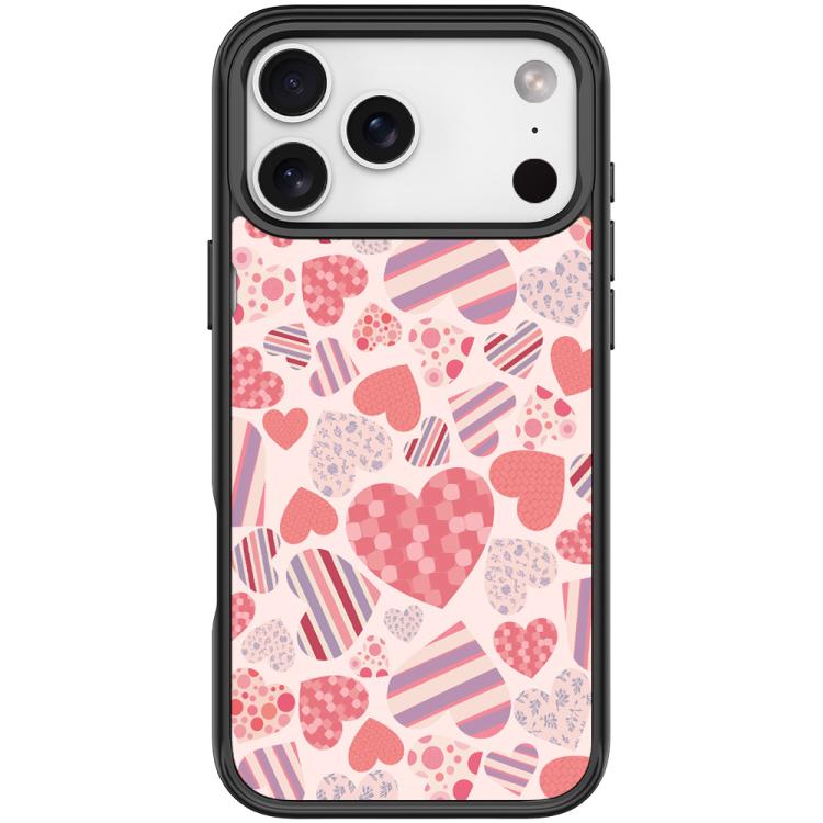 For iPhone 17 Pro Heart Collection Pattern Magnetic Phone Case(Black)