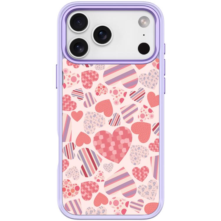 For iPhone 17 Pro Heart Collection Pattern Magnetic Phone Case(Light Purple)