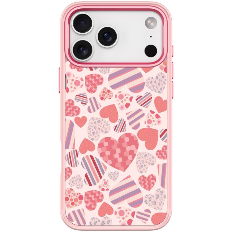 For iPhone 17 Pro Heart Collection Pattern Magnetic Phone Case(Pink)