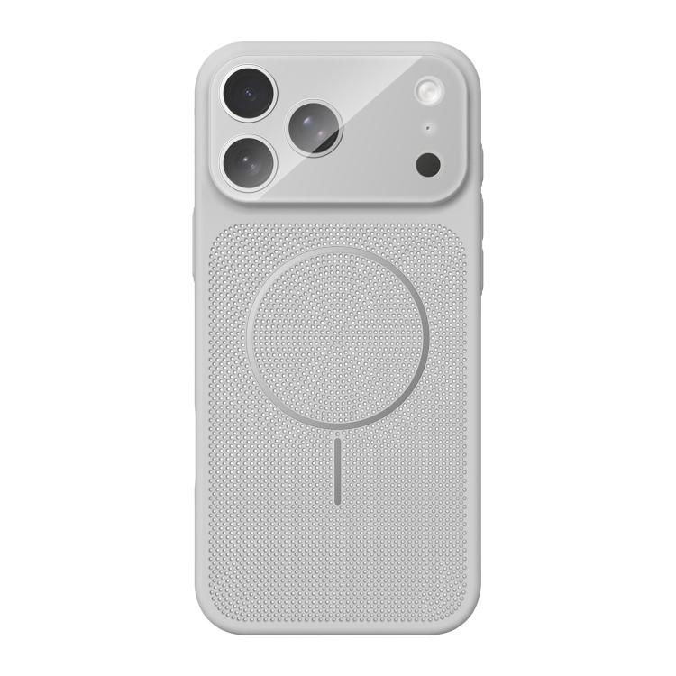 For iPhone 17 Pro Heat Dissipation Breathable Mesh Magnetic PC Phone Case(Grey)