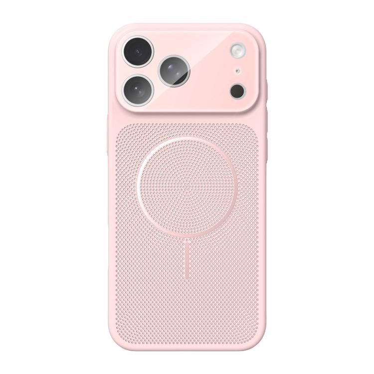 For iPhone 17 Pro Heat Dissipation Breathable Mesh Magnetic PC Phone Case(Pink)