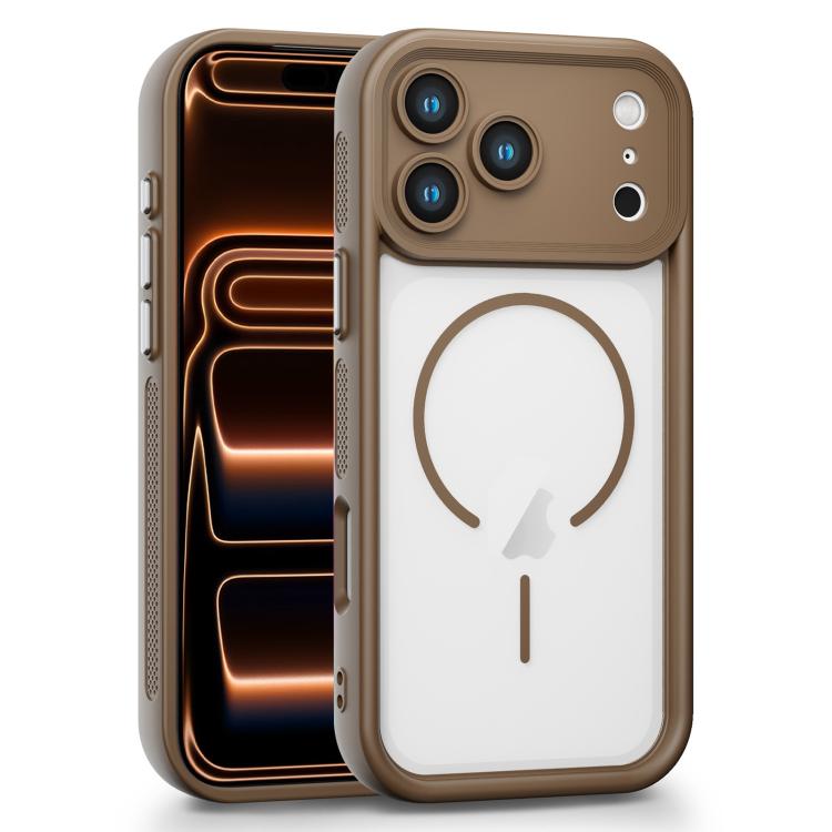 For iPhone 17 Pro Heavenly Eye Magnetic TPU Hybrid PC Phone Case(Khaki)