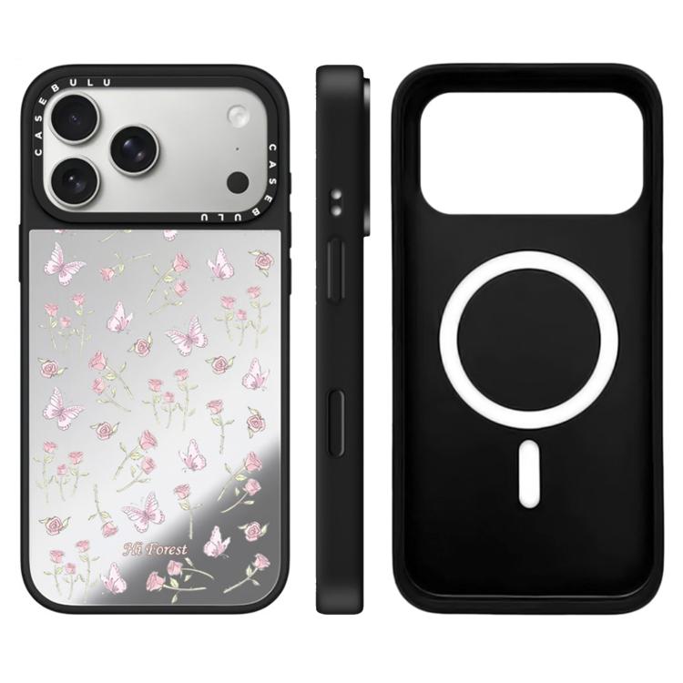 For iPhone 17 Pro Hi Forest Series Camera Control Button Mirror Magnetic Phone Case(Small Floral)