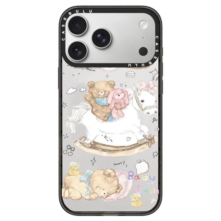 For iPhone 17 Pro Hi Forest Series Pattern Camera Control Button Transparent Acrylic Phone Case(Baby Dolls)