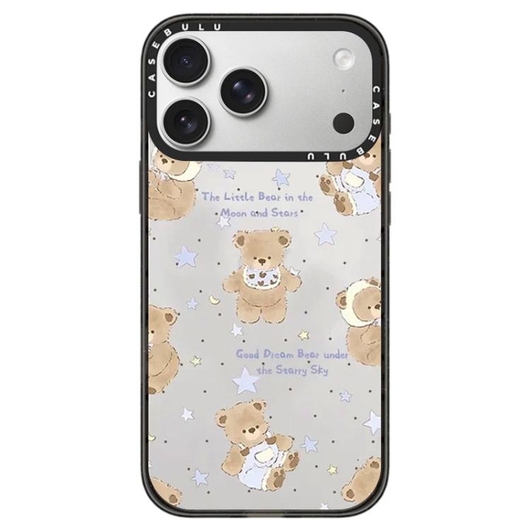 For iPhone 17 Pro Hi Forest Series Pattern Camera Control Button Transparent Acrylic Phone Case(Bear Doll)