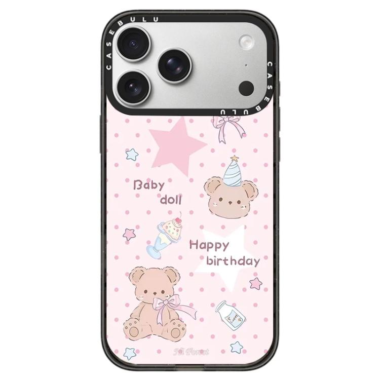 For iPhone 17 Pro Hi Forest Series Pattern Camera Control Button Transparent Acrylic Phone Case(Birthday Doll)