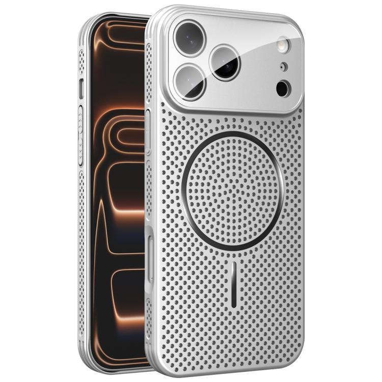 For iPhone 17 Pro Ice Armor Cooling Magnetic Airbag Shockproof Phone Case(Titanium Silver)