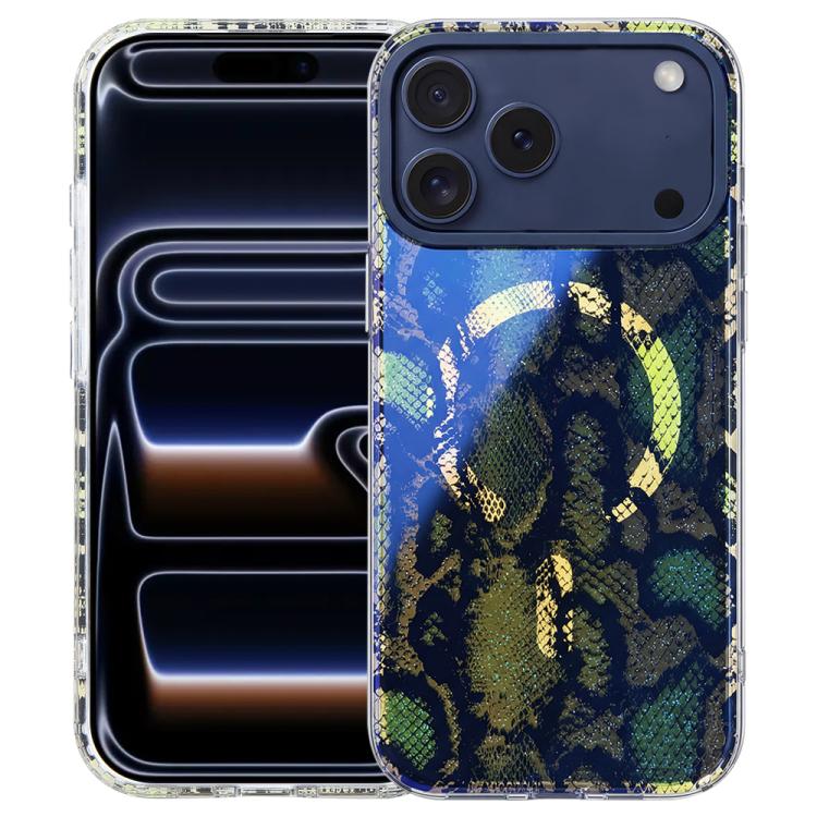 For iPhone 17 Pro IMD Blue Light Jungle Series Magnetic Phone Case(Shadow Phantom)