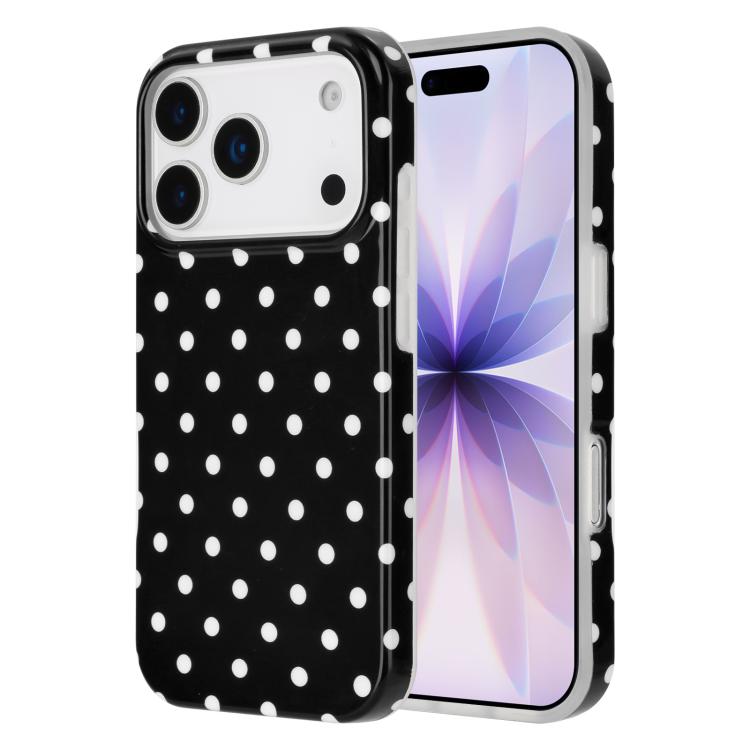 For iPhone 17 Pro IMD Colorful Dots Pattern TPU Full Coverage Phone Case(Black)