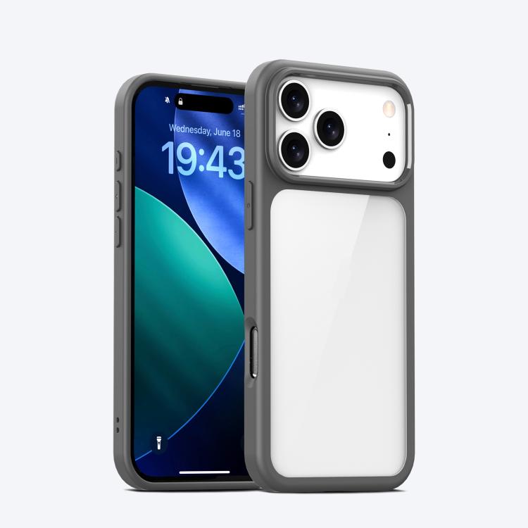For iPhone 17 Pro iPAKY Bright Color Series Shockproof PC+TPU Phone Case(Grey)