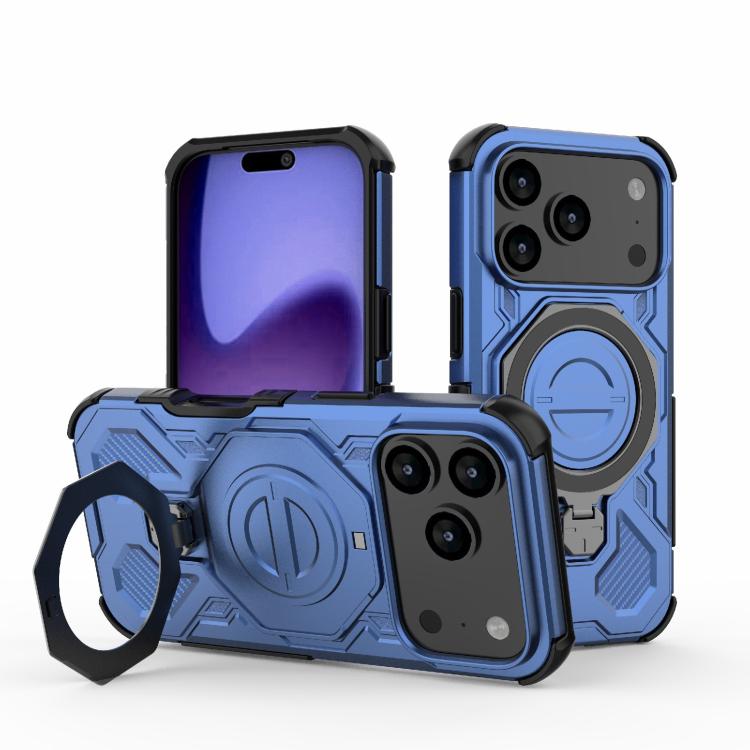 For iPhone 17 Pro J-20 Solid Color MagSafe Magnetic TPU+PC Phone Case(Blue)