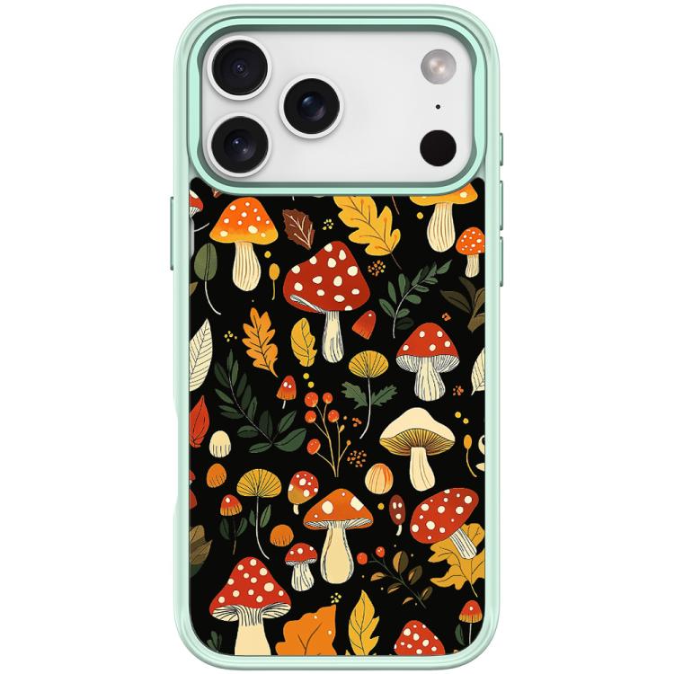 For iPhone 17 Pro Jungle Mushrooms Pattern Magnetic Phone Case(Light Green)