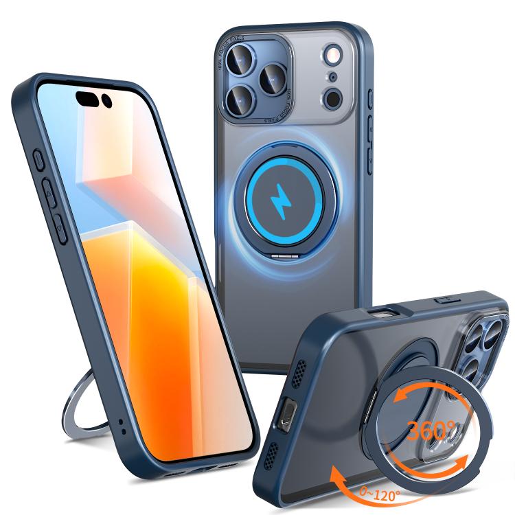 For iPhone 17 Pro Kalebol 360-degree Rotating MagSafe Magnetic Holder Phone Case(Blue)