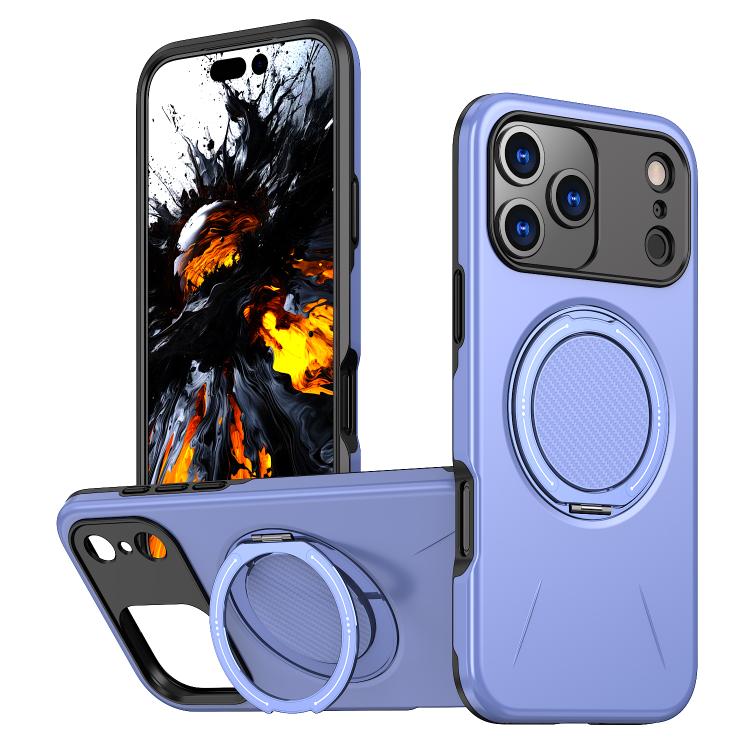 For iPhone 17 Pro Kalebol Magnetic MagSafe Rotation Holder PC Phone Case(Lilac)