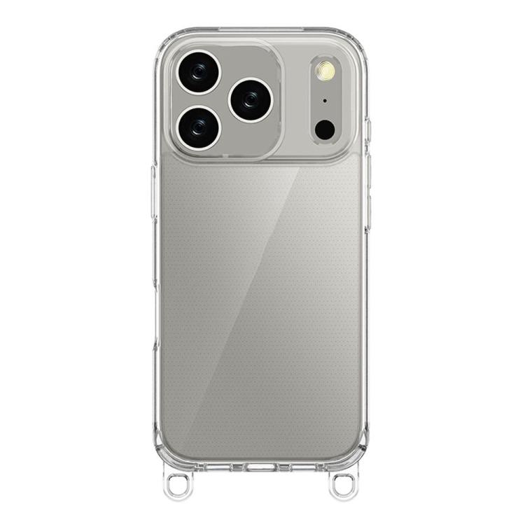 For iPhone 17 Pro Kalebol Minimalist High Transparency Multi Color Lanyard Hole Phone Case(Transparent)
