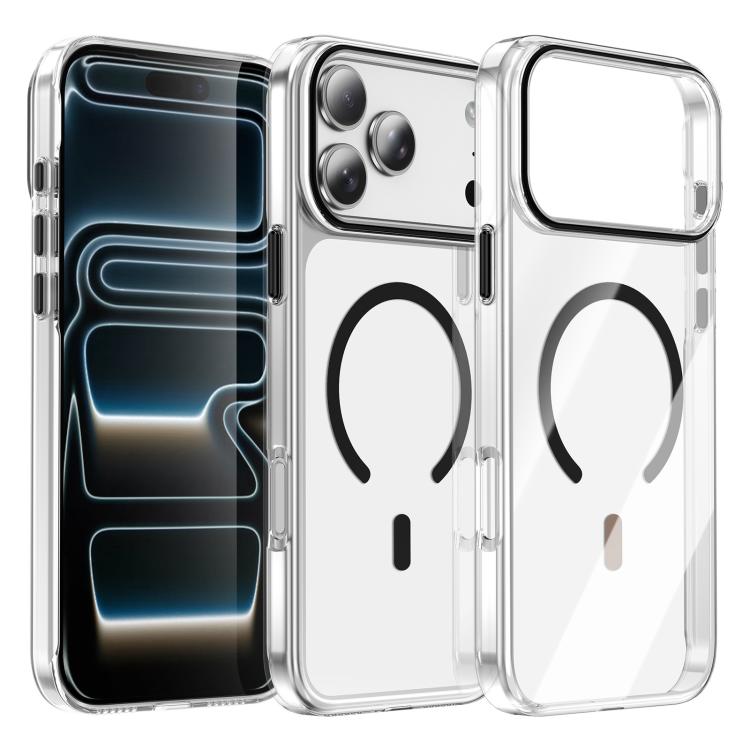 For iPhone 17 Pro Kemeng Clear PC Magnetic Phone Case(Black)